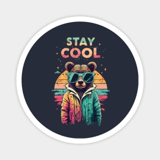 Stay Cool Vintage Graffiti Bear Magnet